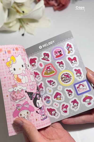 caps My Melody 450 Pieces Sticker Notebook - Sanrio Agenda, Καθημερινή χρήση, Scrapbooking, Bullet Journaling