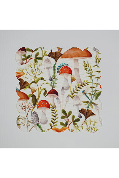 DECO Șervețele pentru cocktail cu model de ciuperci în acuarelă Digital cu im...