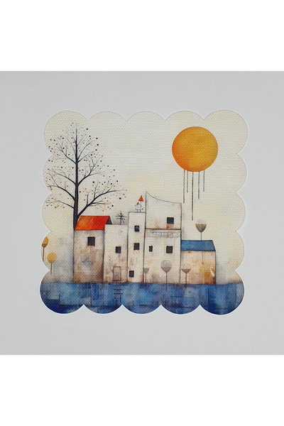 DECO Мінімалістична коктейльна серветка з цифровим принтом на тканині з видом...