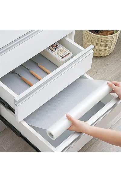 Myend Transparent Anti-Slip Shelf Cover, Drawer Countertop In-Cabinet Shelf Refrigerator Cover 125X50 cm