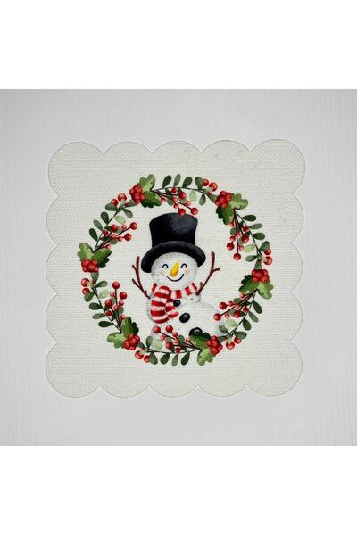 DECO منديل كوكتيل مطبوع رقميًا بنمط رجل مقطوع بالليزر - ألوان مائية سعيدة