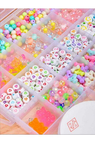 yiğit aksesuar Bracelet Necklace Phone Accessory Giant Boxed Beads Set Jewelry Making Supplies
