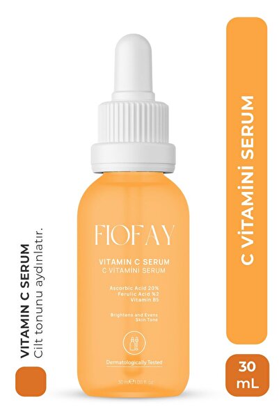 Fiofay Leke Karşıtı Aydınlatıcı C Vitamini Serumu,%20 Askorbik Asit, Glutatyon, Ferulik Asit İçerikli 30 ml