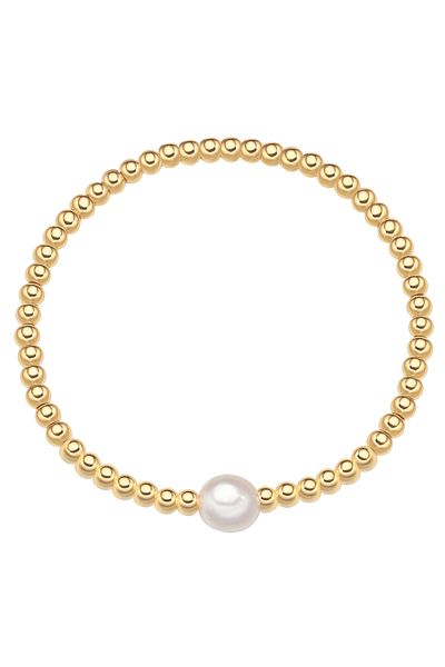 YOKOAMİİ Perlenarmband Armband gelbgold Süßwasser-Zuchtperle weiß
