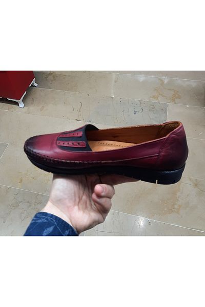 BELOX Women's Inside-Outside Genuine Leather Orthopedic Complete Elastic Seasonal Casual Mother Shoes