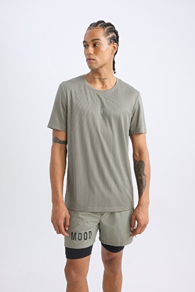 DeFacto Αθλητικό μπλουζάκι με στάμπα με λαιμόκοψη σε λεπτή εφαρμογή - κοντό μανίκι X6142AZ25SP