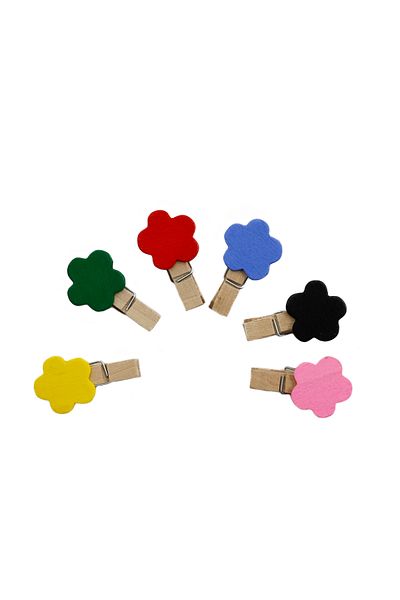 reprodesign Colorful Floral Pattern - Photo Pegs 10 Pieces (with 3.5 cm String)