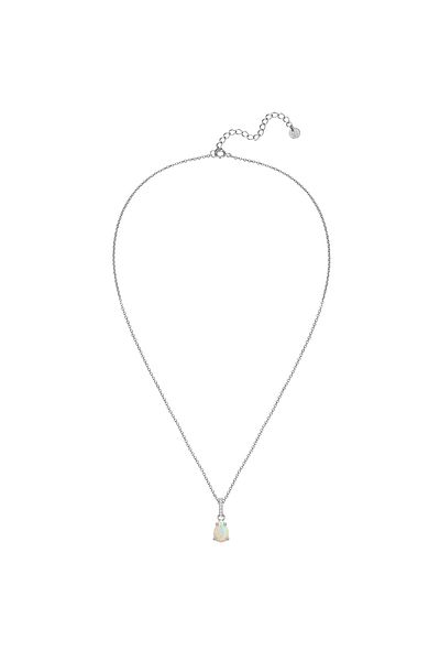 Glanzstücke München Silberhalskette Kette mit Anhänger Sterling Silber Opal (synth.)