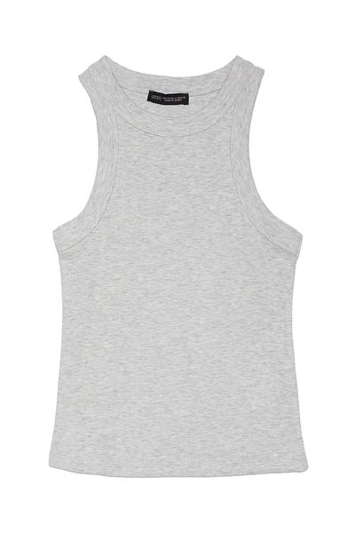 Quzu Ribbed Carmelange Halter Neck Undershirt