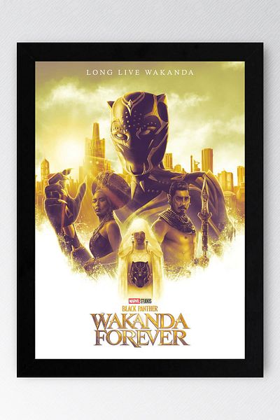 Saturn Black Panther Wakanda Framed Painting - Marvel Movie Poster Painting