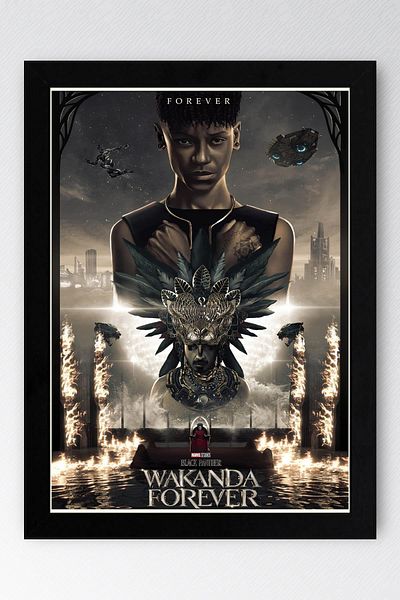 Saturn Pictură înrămată Black Panther - Pictură poster Wakanda Forever