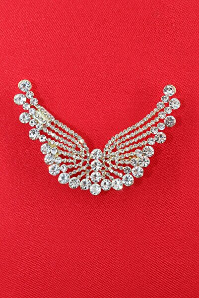 KEEBA Koruyucu ışıltı Melek kanadı broş gold kristal taşlı tasarım kadın yaka...