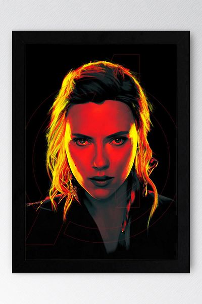 Saturn Black Widow Framed Painting - Marvel Poster Painting