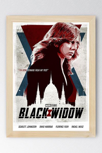 Saturn Black Widow Framed Painting - Marvel Movie Poster Poster Painting