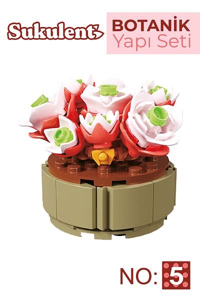 SmartFox Iconic Decorative, Collectible and Displayable Block Succulent Flower Model Making Set