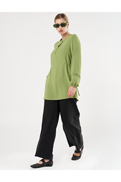 KYR Τούνικ κρεπ με ραβδώσεις πράσινο φιστίκι