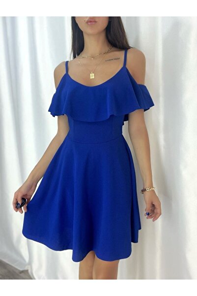 Varyete Askılı Katlı Tasarım Krep Abiye Elbise Nişan Mezuniyet Söz Düğün