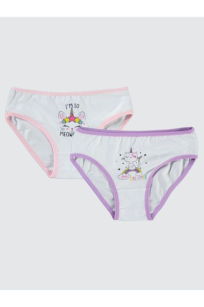 Civil Girls Girl's 2-Piece Panties Set 2-10 Years Old Standard Pink-Purple