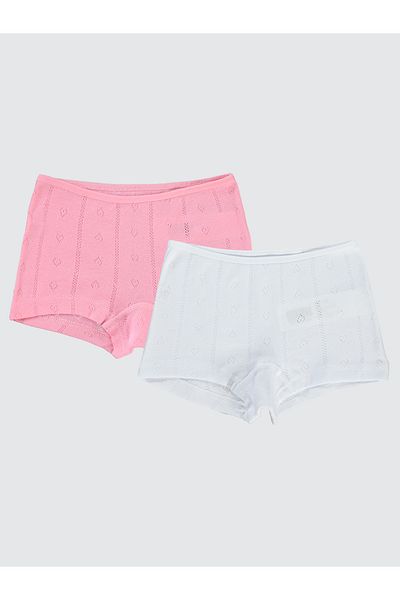 Civil Girls Boxers for Girls 2-10 Years Pink-White