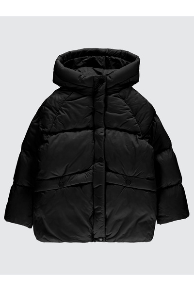 Civil Girls Girl's over Size Hooded Coat 10-13 Years Black