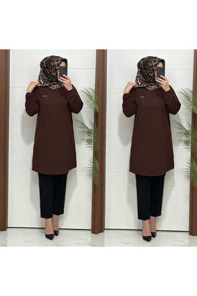 MODA ALMİRA 1919  K 50 KAHVERENGİ SAHRA TUNİK