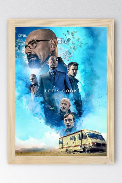 Saturn Breaking Bad Framed Painting -Lets Cook Poster Painting