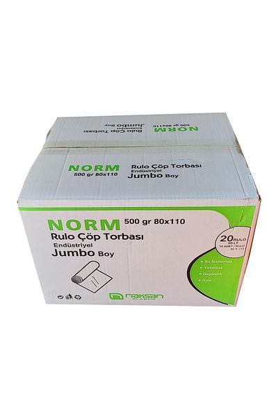 Norm Industrial Jumbo Garbage Bag - 2 Layers - Black - 500 Gr- 80 X 110 cm/ Box