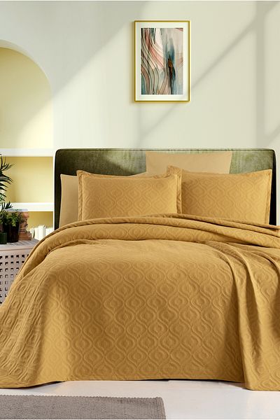 Kiğılı Home Double Cotton Bedspread Set - With 2 Pillowcases (200*225 CM)