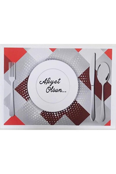 omeyva American Service Paper Bon Appetit Printed White Tablecloth - 29 x 40 Cm- 3 Packs of 100 Pieces