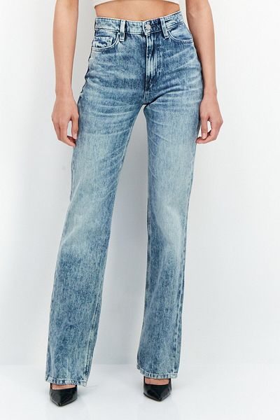 Guess Women Straight Fit Wash Non-stretchable Denim, Blue