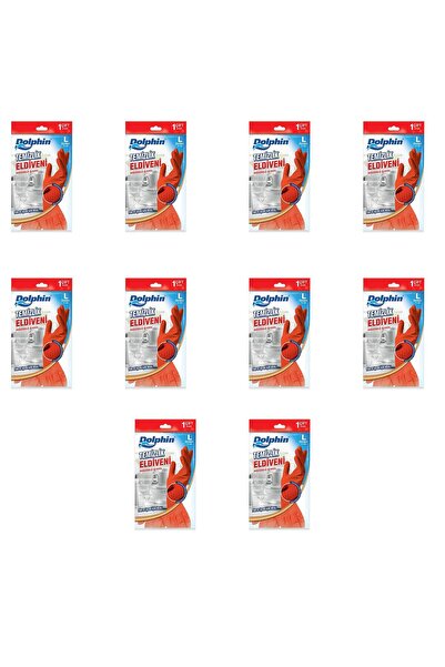Dolphin Lateks Bulaşık Temizlik Eldiveni - Kırmızı - Large ( Büyük ) - 9-9,5 ...