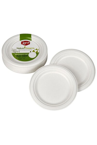 Roll-Up Nature Ekolojik Karton Kağıt Parti Tek Kullanımlık Tabak - 18 Cm. - 50 Adetlik 3 Paket