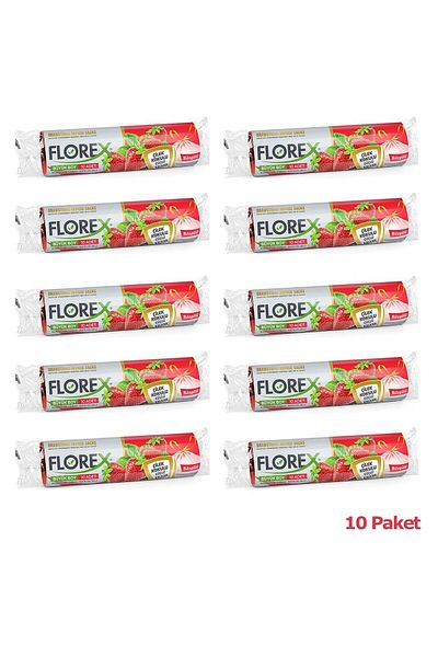Florex 60 Liter Drawstring Strawberry Scented Garbage Bag / 65 X 70 Cm- 10x10 Rolls / Package