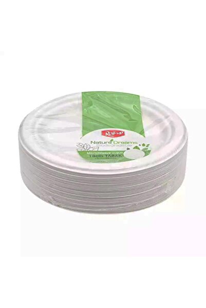 Roll-Up Nature Ekolojik Karton Kağıt Parti Tek Kullanımlık Tabak - 18 Cm. - 50 Adetlik 1 Paket