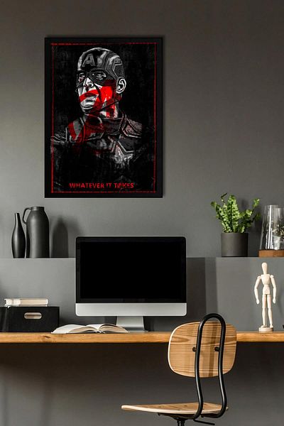 Saturn Pictură înrămată Captain America - Pictură poster Avengers Marvel