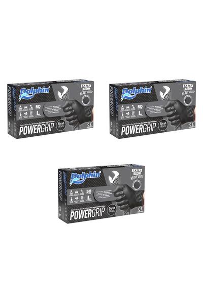Dolphin Nitril Powergrip Ekstra Kalın Elmas Dokulu Eldiven Siyah Large Büyük ...