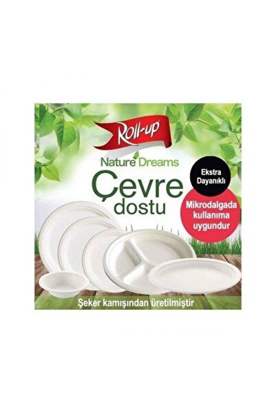 Roll-Up Nature Ekolojik Karton Kağıt Parti Tek Kullanımlık Kare Tabak - 20 Cm. - 6 Adetlik 5 Paket