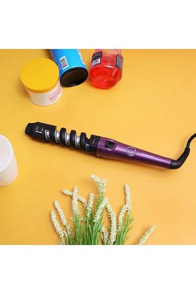 Olsenmark Ceramic Hair Curler | Spring Clip | Led Indicator | Cool Tip | Spiral Curling Guides