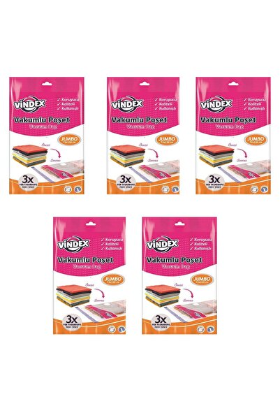 Vindex Vakumlu Giyisi Yastık Yorgan Saklama Torbası Poşeti Hurç - Jumbo - 73x...