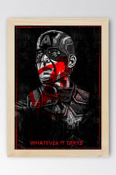Saturn Ζωγραφική με κορνίζα Captain America - Ζωγραφική με αφίσα Avengers Marvel