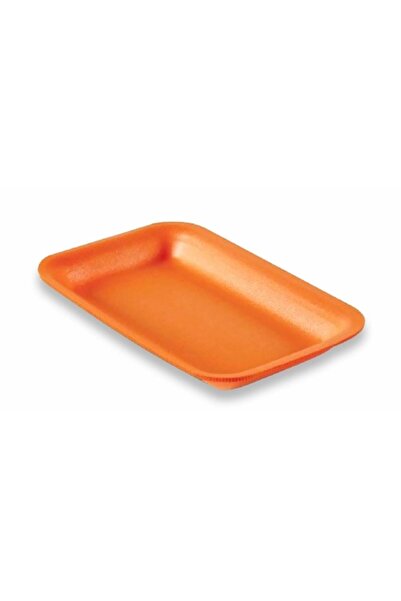 DAĞYÜCE Tek Kullanımlık Köpük 2000 Gr. Turuncu Servis Et Kıyma Saklama Tepsi Tabak -265x175x35mm. - 10 Adet