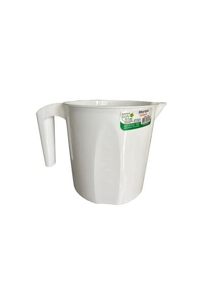 Polytime Plastik Beyaz Ölçekli Maşrapa - 1.5 Litre