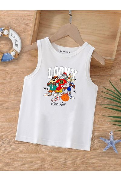 BENROMA 1 tricou este un cadou pentru achiziții de 6 și mai sus în coș - Tricou fără mâneci pentru copii cu imprimeu cu personaje de desene animate