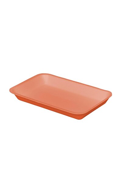 DAĞYÜCE Tek Kullanımlık Köpük 2000 Gr. Turuncu Servis Et Kıyma Saklama Tepsi Tabak -265x175x35mm. - 10 Adet