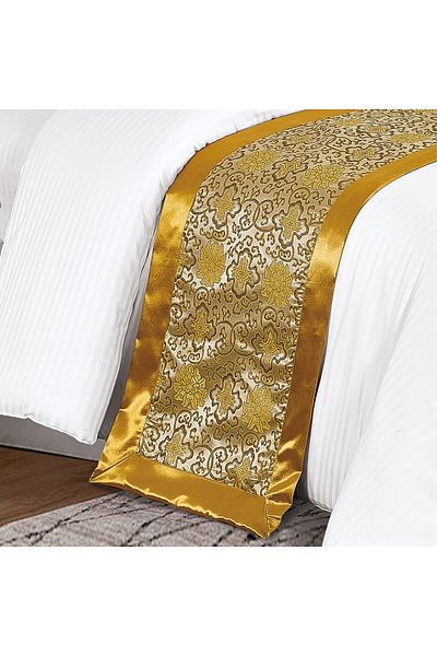 Generic طقم لحاف فندقي مخطط مقاس توأم 160×210 سم، 100% قطن مع وشاح سرير مقاس 50×180 سم