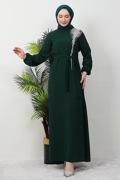 GİZ AGİYİM Σμαραγδένιο Κινηματογράφο Hijab Φόρεμα