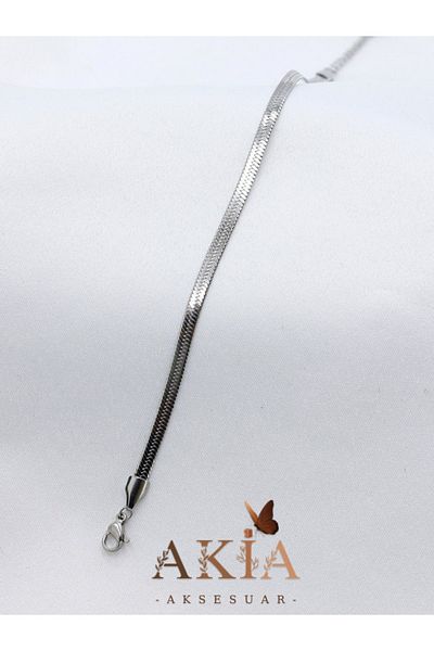 AKİA Italian Steel Chain Bracelet - Silver Color