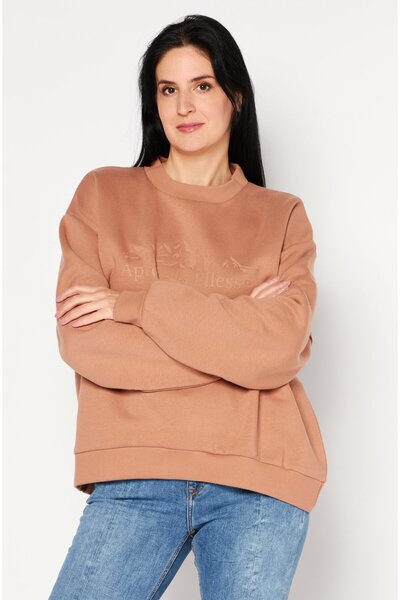 Ellesse Women Crew Neck Long Sleeve Sweatshirt, Brown