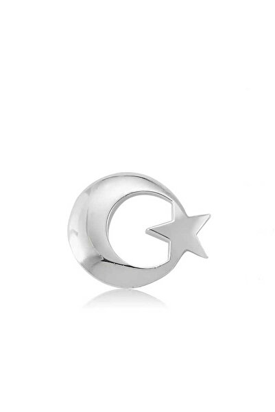 STİLLOVE Gümüş Ay Yıldız Rozet Sl6309