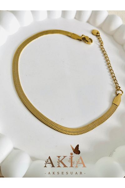 AKİA 2-Piece Steel Italian Chain Bracelet (Gold Color and Silver Color)